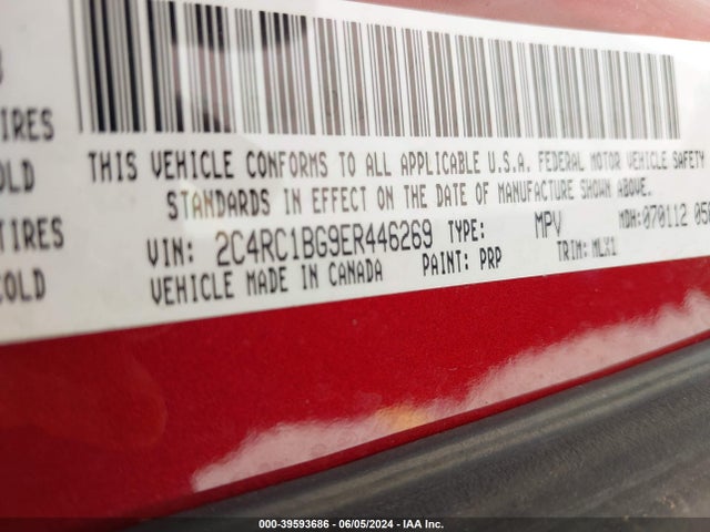 2C4RC1BG9ER446269 Chrysler Town & Country Touring