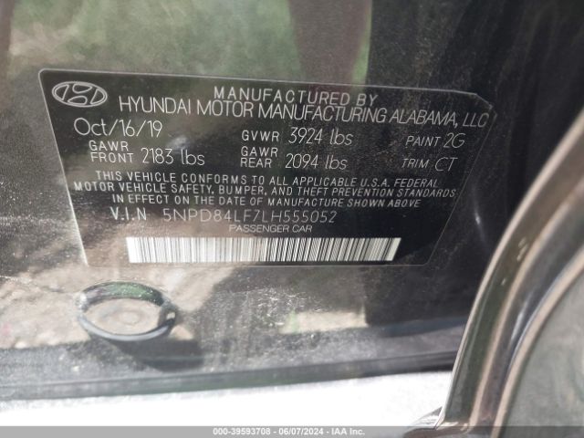 5NPD84LF7LH555052 Hyundai ELANTRA SEL
