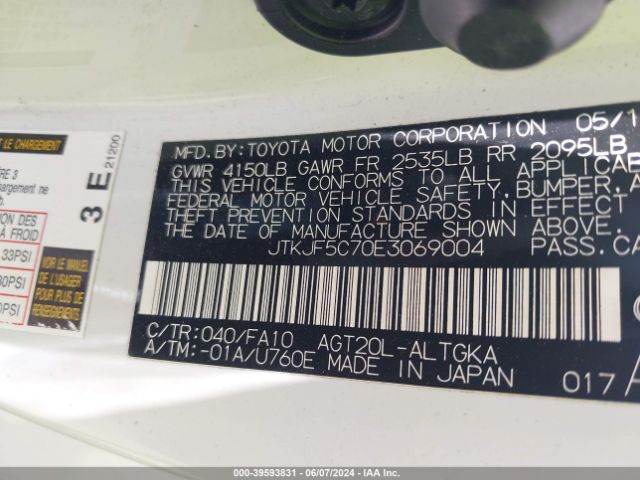 JTKJF5C70E3069004 Scion TC