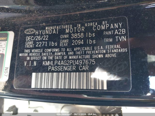 KMHLP4AG2PU497675 Hyundai Elantra Limited