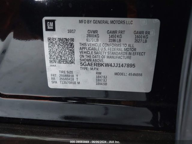 5GAERBKW4JJ147895 Buick Enclave Essence