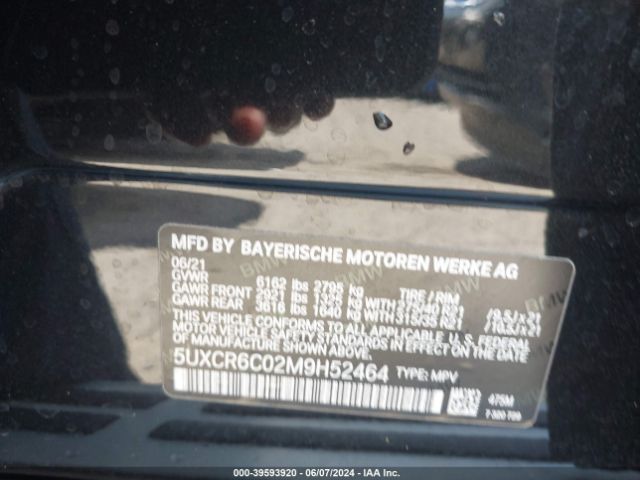 5UXCR6C02M9H52464 BMW X5 Xdrive40i