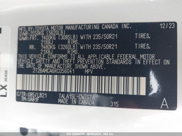 Lexus Rx 350 Premium Plus 2024 2T2BAMCA6RC056041 Image 9