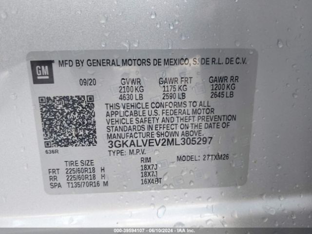 3GKALVEV2ML305297 GMC Terrain Awd Slt