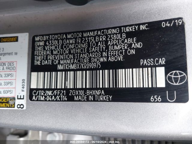 2019 TOYOTA C-HR NMTKHMBX7KR090975 Photo 8