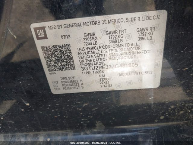 3GTU2PEJ7JG481805 GMC Sierra 1500 Denali