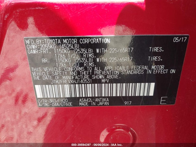 Toyota RAV4 LE 2017 JTMZFREVXHJ140531 Image 9