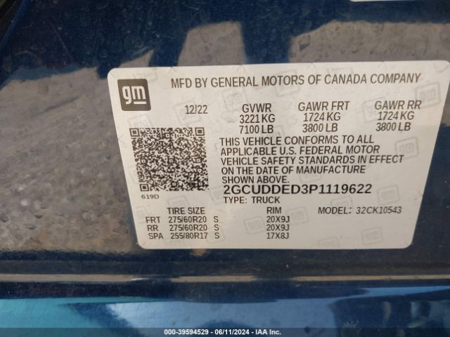 2GCUDDED3P1119622 Chevrolet Silverado 1500 4wd  Standard Bed Lt