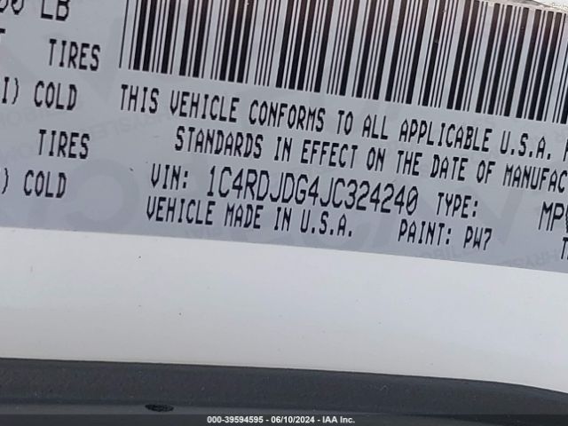 1C4RDJDG4JC324240 Dodge Durango Gt Awd