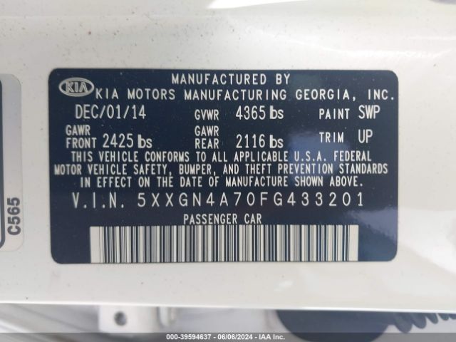 5XXGN4A70FG433201 KIA OPTIMA EX