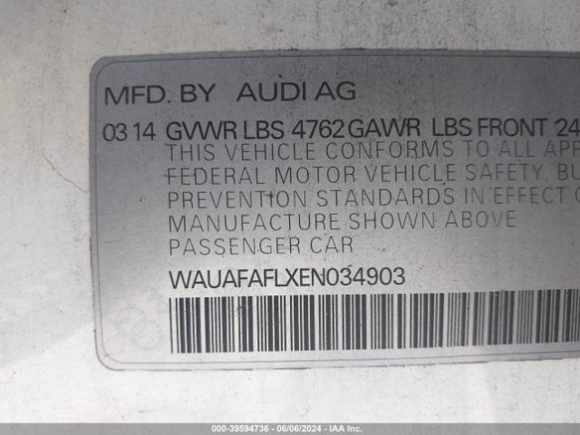 WAUAFAFLXEN034903 Audi A4 2.0t Premium