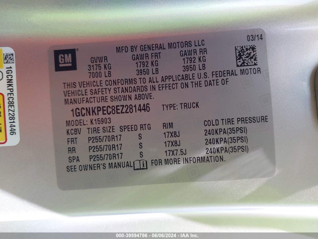 Chevrolet Silverado 1500 Work Truck 1wt 2014 1GCNKPEC8EZ281446 Image 9