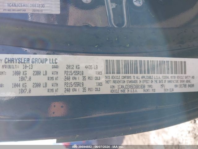 1C4NJCEA5ED681830 Jeep Compass High Altitude