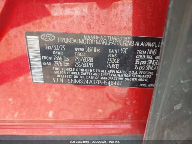 Hyundai Santa Fe Sel 2023 5NMS24AJ7PH548461 Image 9