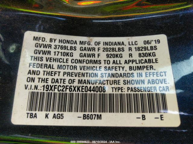 19XFC2F6XKE044008 Honda Civic Lx