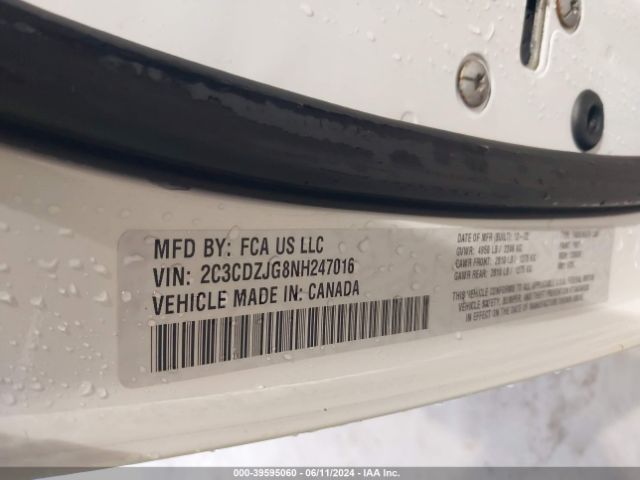 2C3CDZJG8NH247016 Dodge Challenger Gt