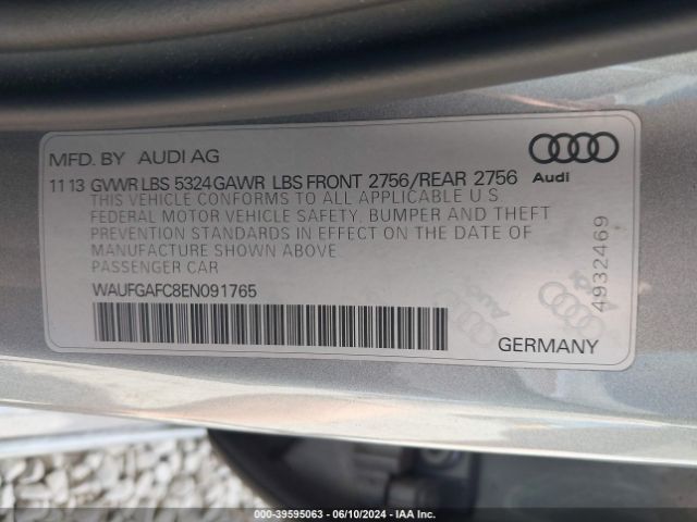 WAUFGAFC8EN091765 Audi A6 3.0t Premium Plus