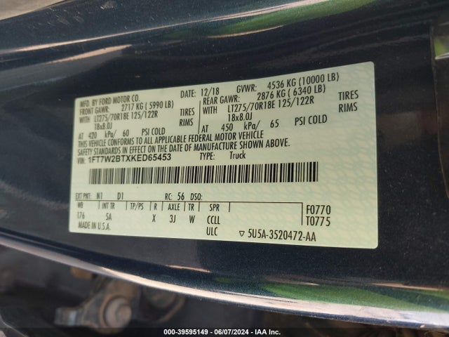 Ford F-250 Lariat 2019 1FT7W2BTXKED65453 Image 9