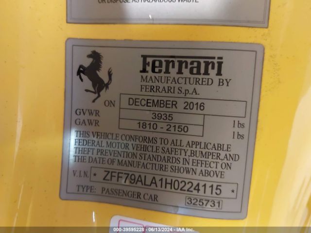 2017 FERRARI 488 GTB ZFF79ALA1H0224115 Photo 8