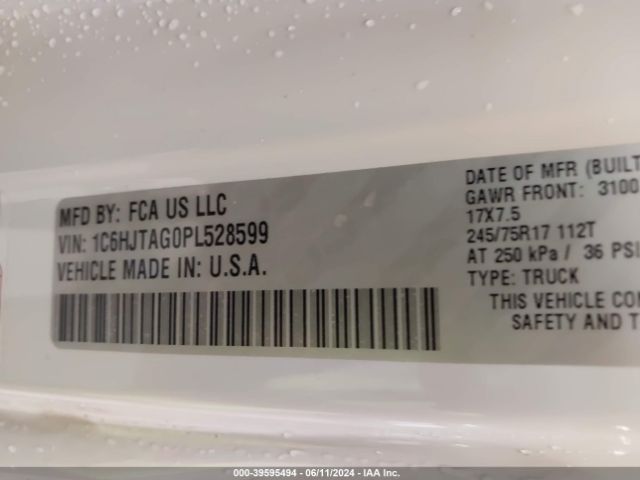 1C6HJTAG0PL528599 Jeep Gladiator Sport S 4x4