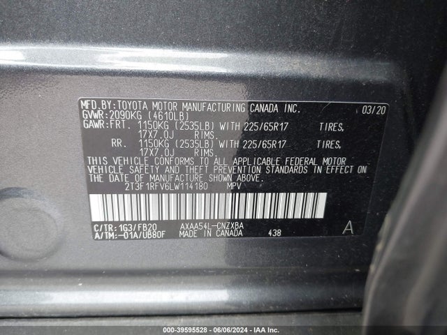 Toyota RAV4 LE 2020 2T3F1RFV6LW114180 Image 9
