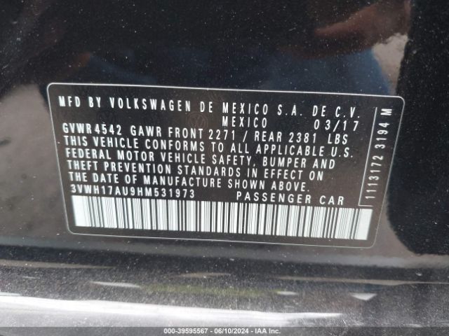 3VWH17AU9HM531973 Volkswagen Golf Alltrack Tsi S/tsi Se/tsi Sel