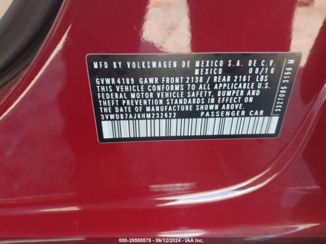 3VWDB7AJ6HM232622 Volkswagen Jetta 1.4t Se