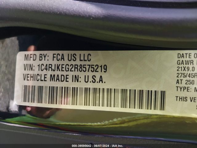 1C4RJKEG2R8575219 Jeep Grand Cherokee L Summit Reserve 4x4