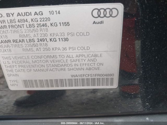 WA1EFCFS1FR004880 Audi Q3 2.0t Premium Plus