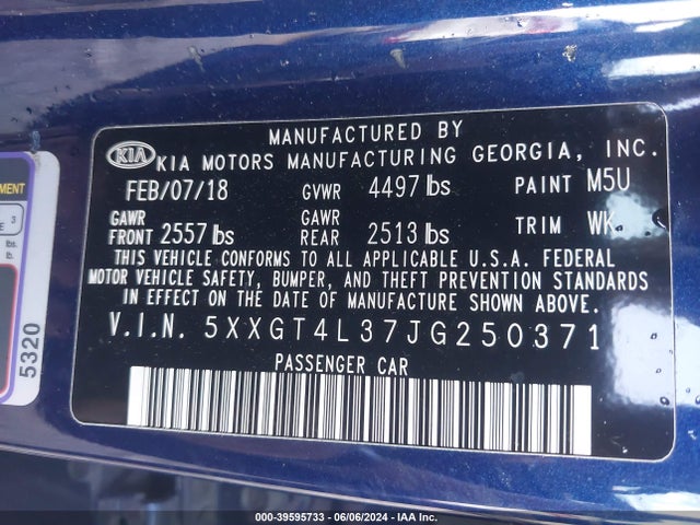 KIA Optima S 2018 5XXGT4L37JG250371 Image 25