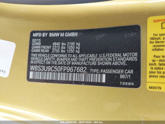 WBS3U9C50FP967682 BMW M4
