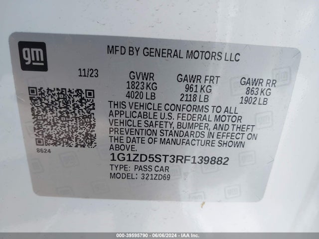 Chevrolet MALIBU LT 2024 1G1ZD5ST3RF139882 Image 9