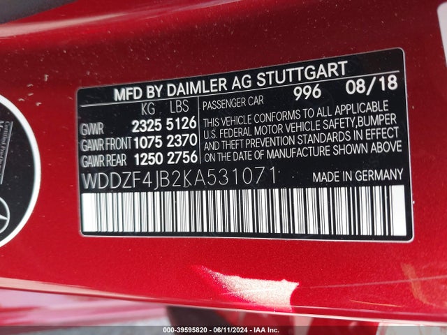 Mercedes-Benz E 300 2019 WDDZF4JB2KA531071 Image 9