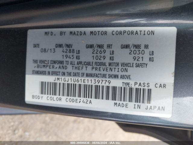 JM1GJ1U61E1139779 Mazda Mazda6 I Sport