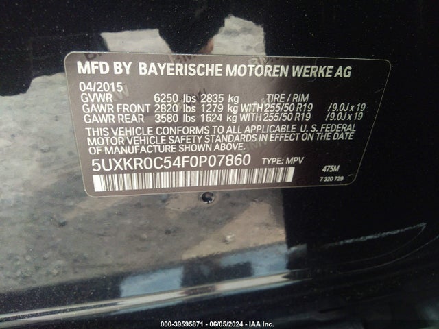 5UXKR0C54F0P07860 BMW X5 Xdrive35i