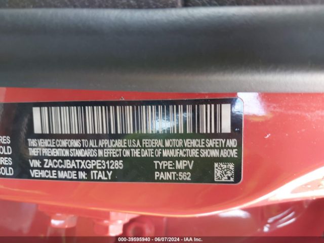 ZACCJBATXGPE31285 Jeep Renegade Sport