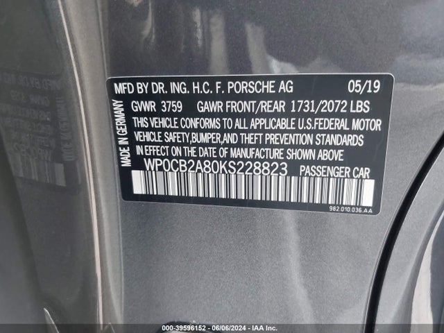 2019 PORSCHE 718 BOXSTER WP0CB2A80KS228823 Photo 8