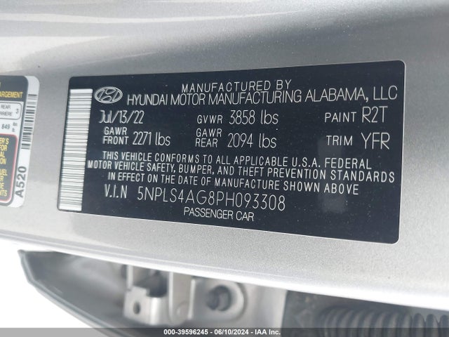 Hyundai ELANTRA SEL 2023 5NPLS4AG8PH093308 Image 9