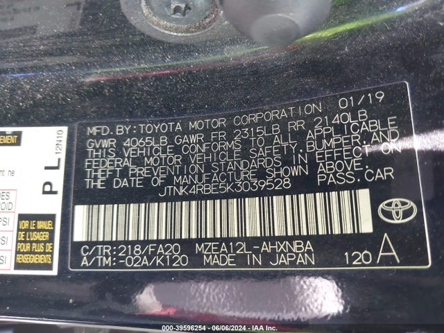 Toyota COROLLA SE 2019 JTNK4RBE5K3039528 Image 9