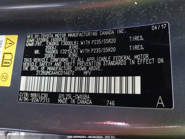 2T2BGMCA4HC014870 Lexus Rx 450h F Sport