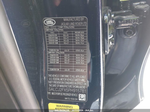 SALCJ2FX5PH915781 Land Rover Discovery Sport S