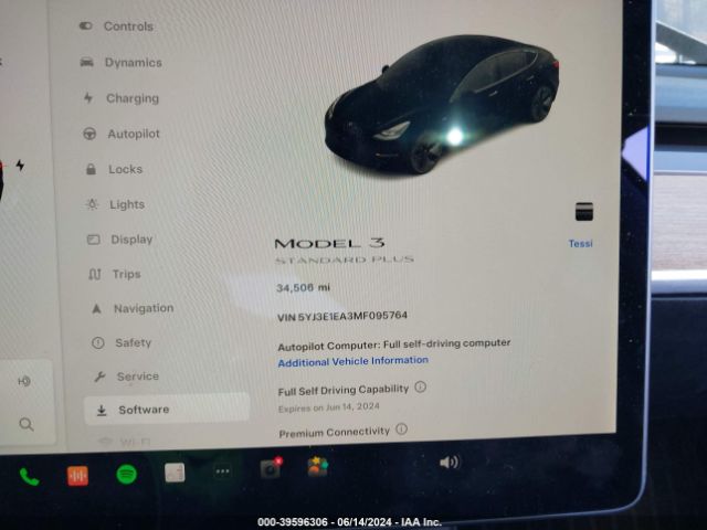 5YJ3E1EA3MF095764 Tesla Model 3 Standard Range Plus Rear-wheel Drive