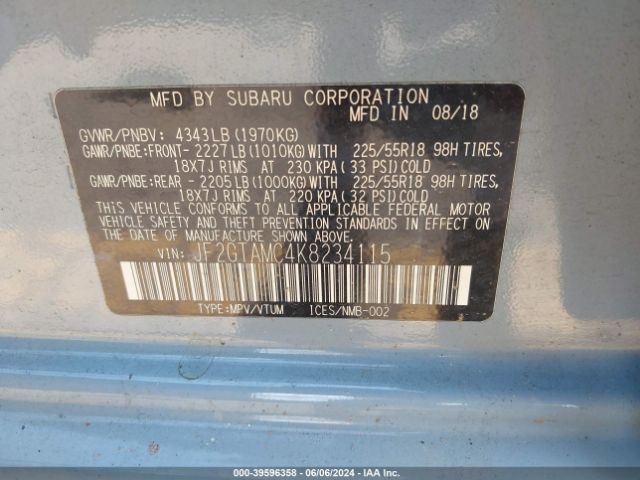 JF2GTAMC4K8234115 Subaru Crosstrek 2.0i Limited