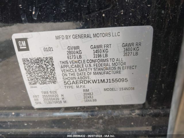 5GAERDKW1MJ155095 Buick Enclave Fwd Avenir
