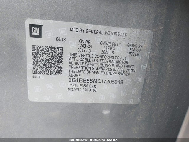Chevrolet Cruze Lt Auto 2018 1G1BE5SM0J7205049 Image 9