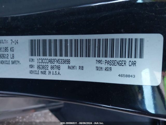 1C3CCCAB2FN533098 Chrysler 200 Limited