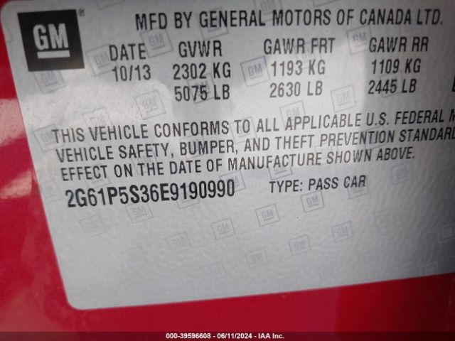 2G61P5S36E9190990 Cadillac Xts Premium
