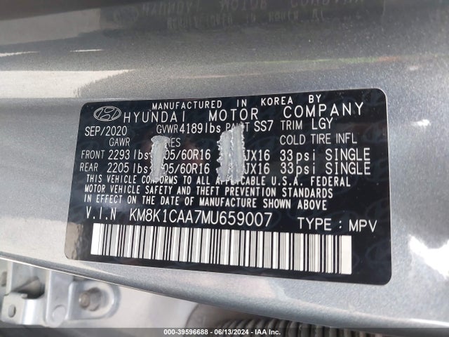 Hyundai Kona Se 2021 KM8K1CAA7MU659007 Image 21