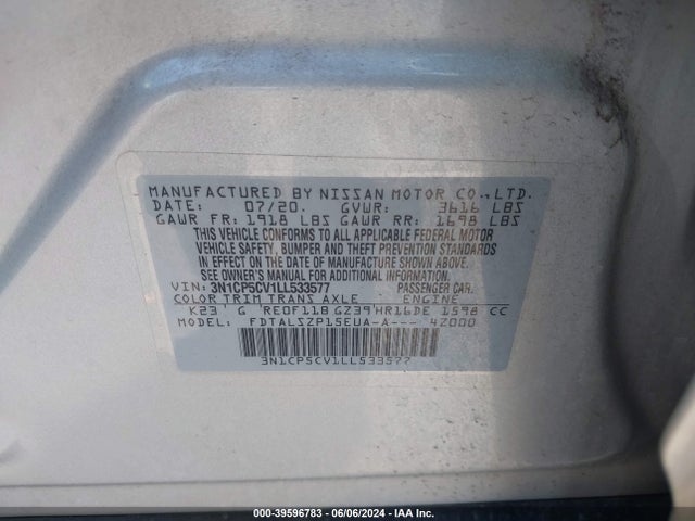 Nissan Kicks Sv Xtronic Cvt 2020 3N1CP5CV1LL533577 Image 9