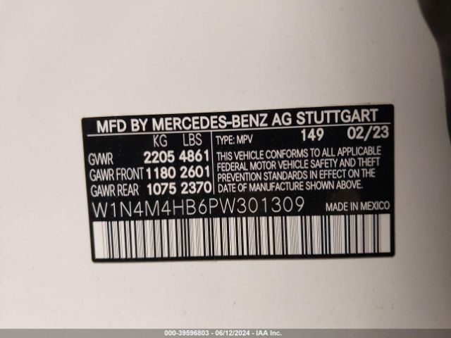 W1N4M4HB6PW301309 Mercedes-Benz Glb 250 4matic